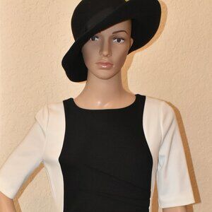 Ivanka Trump Elbow Sleeve Black and White Sheath Dress US 6